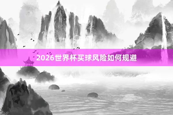 2026世界杯买球风险如何规避